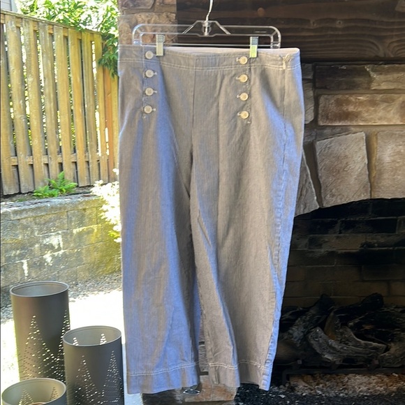 Talbots High-Waist Striped Deck Pants Size 12 - Picture 2 of 5